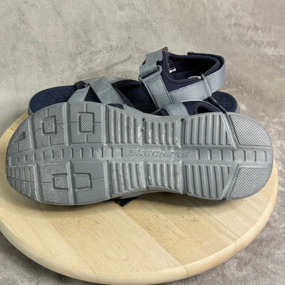 Skechers Relaxed Fit Mens‎ Navy Grey Athletic Hiking Sandals 237050 Size 12